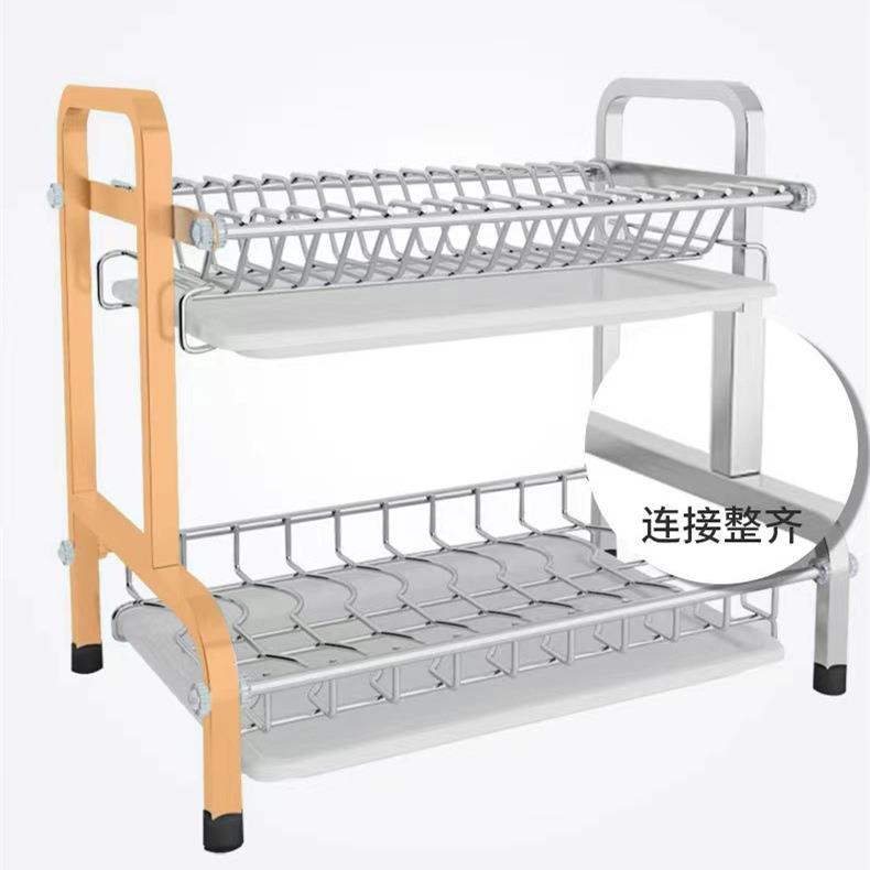不锈钢碗收碟水架厨房家用多功能沥置物架台面水槽碗碟沥边大号不