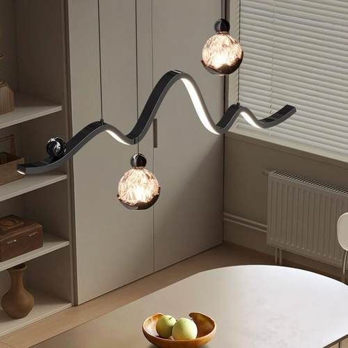 厅吊灯2桌025新款现代餐简约23餐创意led护眼长条吧台意式灯具