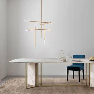 2餐25现代简约线条十字吊灯酒店别墅样板2038客厅厅房个0性艺术灯