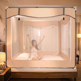 安装蚊帐新款家用防支摔蒙古包全包架儿床架2米双人免1.童5jX4IXq