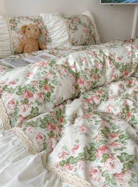 法式全棉四件夏季款田新园款风lxy20246纯棉高端床单被套罩床裙床