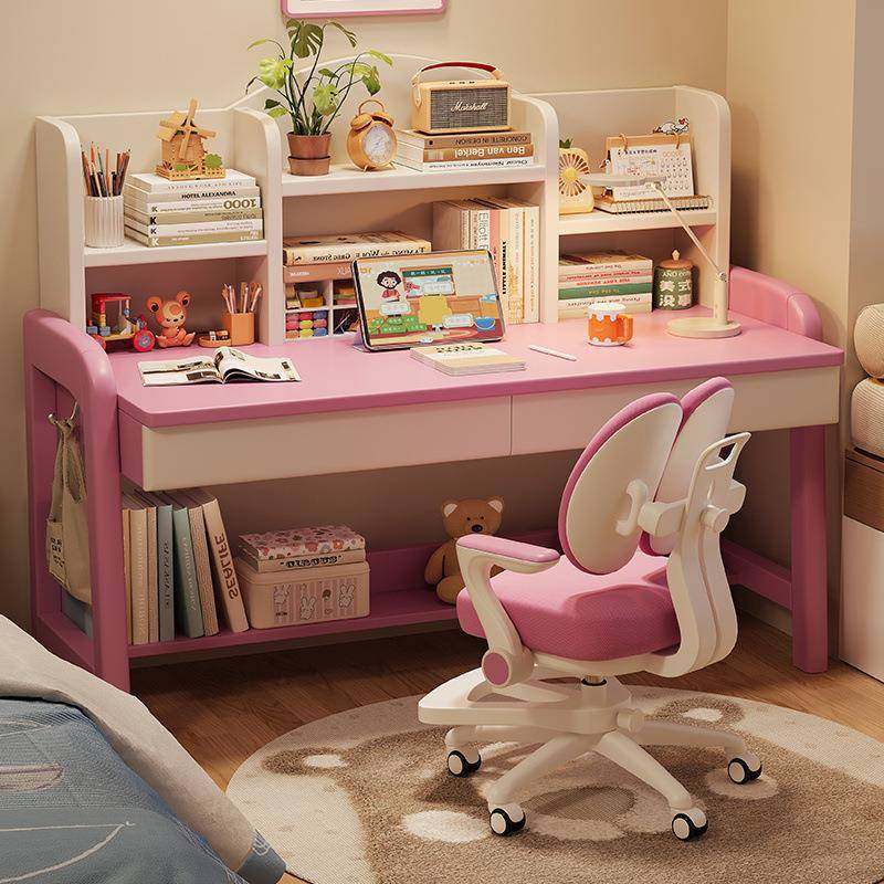 实木书桌手动升降桌学中生889书桌卧室家用架约书桌书书桌+写简字