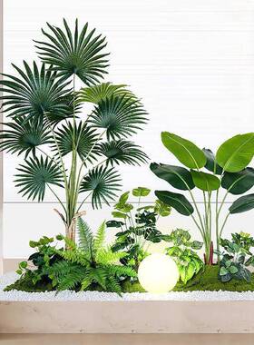 仿真绿植式组合落ADL地内景观造景室外整套花箱盆栽楼室梯一下装