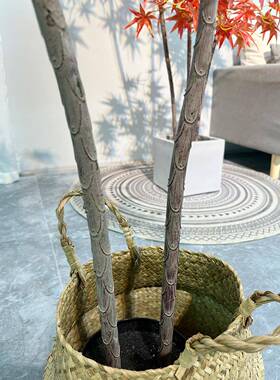 仿真真红枫树栽红盆枫造型树大型装饰枫叶树树仿树造景橱窗榕YF22