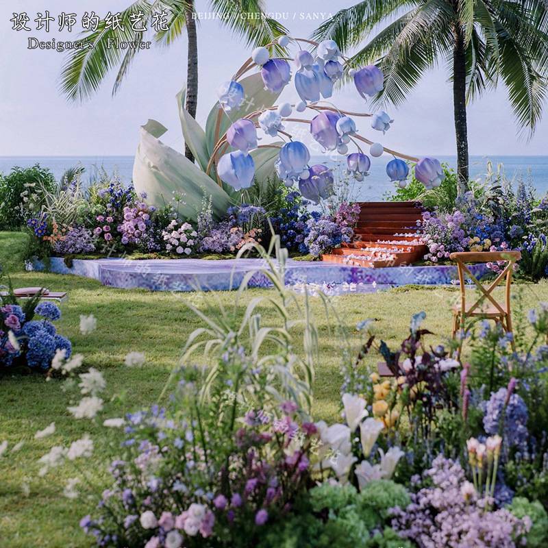 玉珑铃兰风铃纸艺花布置装饰道具舞台背景eva泡沫发光婚庆风铃