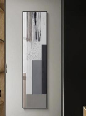 氛围现QX202112代抽象入户玄关装饰细长挂画过道走画廊尽头竖版壁