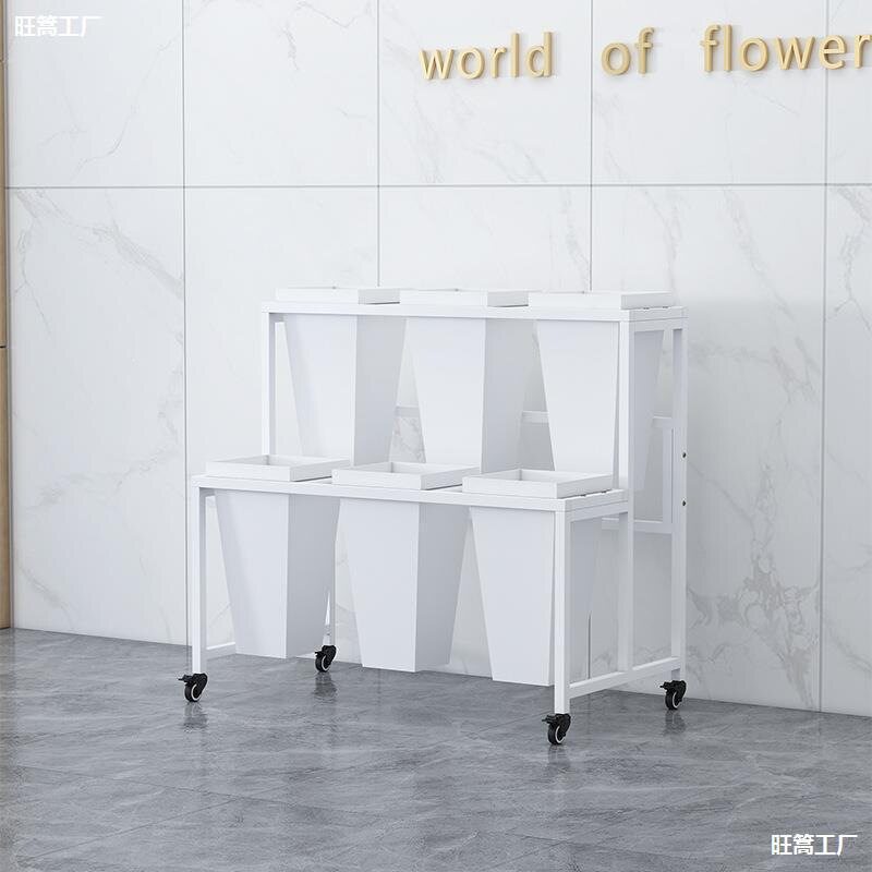 摆摊花架卖花阶梯形展示花筒三四层醒鲜花店工作台架子二多层金属