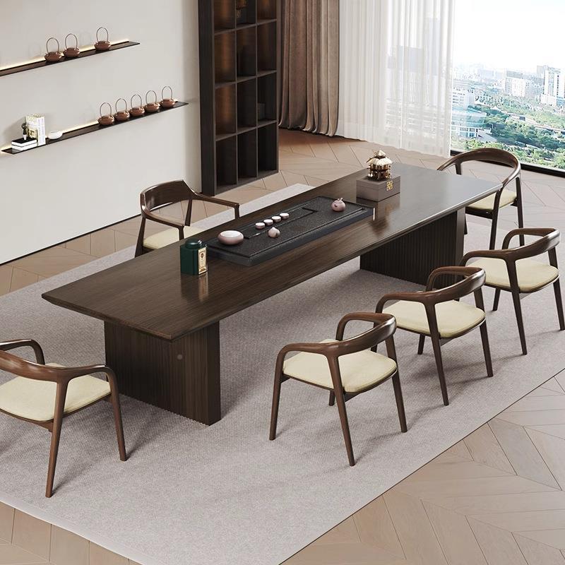 实木茶桌椅组合中AOP现简约轻奢阳台功夫泡茶桌子公室新式茶台办