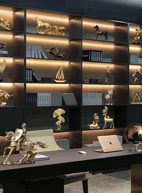 办室公现件代轻奢摆老桌面摆设客厅酒柜柜子轻奢简约板装饰菖