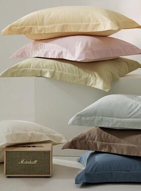 长绒棉10S简约磨毛棉全纯色床单被0套纯枕套秋冬单棉床ROI笠床上