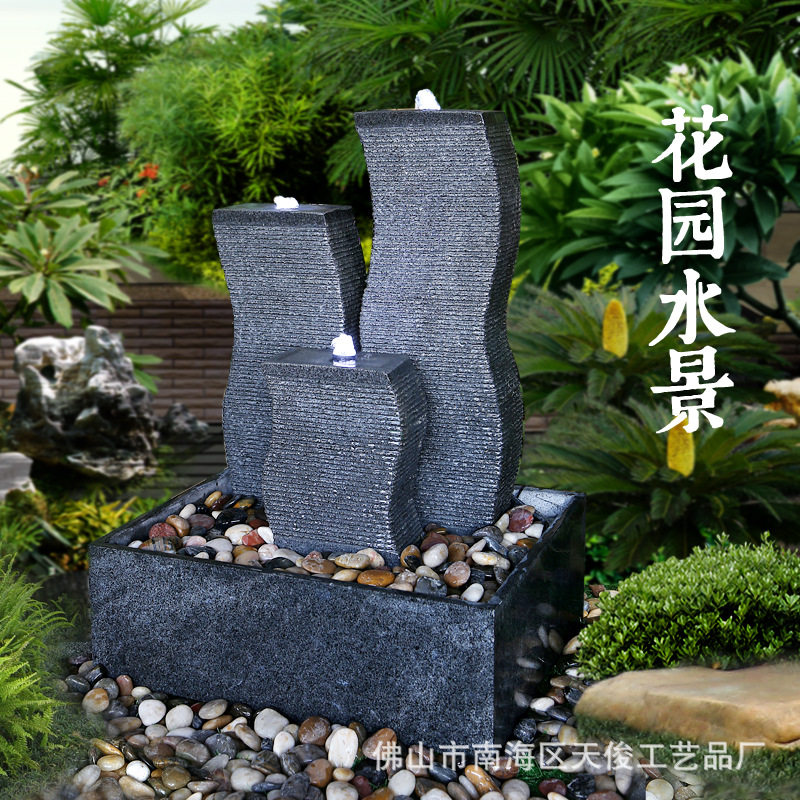 园林景观喷泉厂家假山水幕墙流水墙室内装饰流水喷泉水景摆件