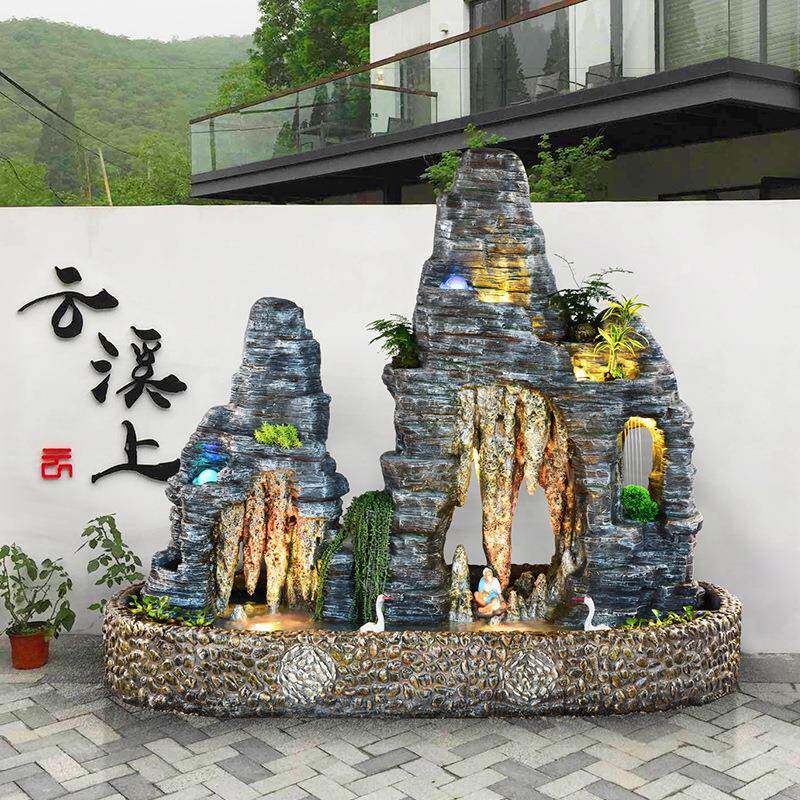 双面景观型假山流水喷泉乳石摆大件庭别墅花NHH园钟院户外阳台鱼