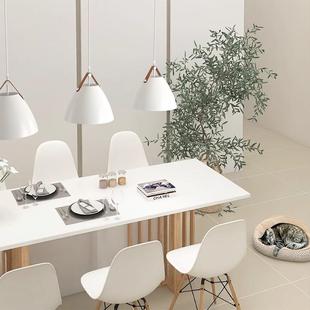 原木色餐厅吊灯现代539单简约三头餐灯头服装 店吧桌家台吊灯居