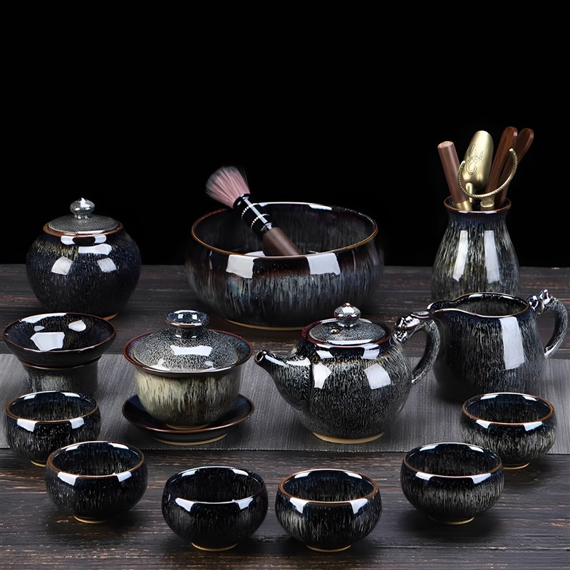 窑炉功夫茶具内置家庭客厅陶瓷茶壶盖碗中S国商务礼盒礼品