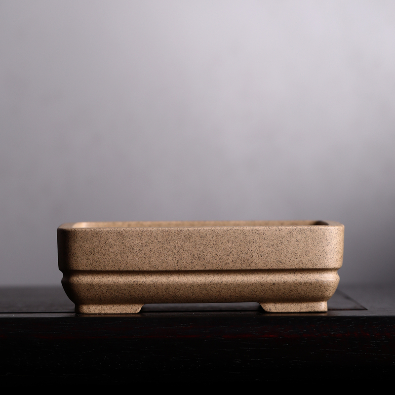 紫砂花盆中e线长方形盆景盆唯珍中线马槽盆手工盆高品精品