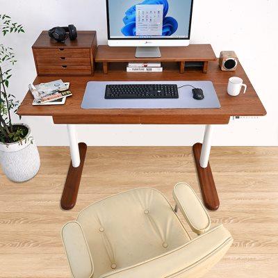 A12实木电动升降桌可调工作台站办节公书立桌电无品牌/家用动升降