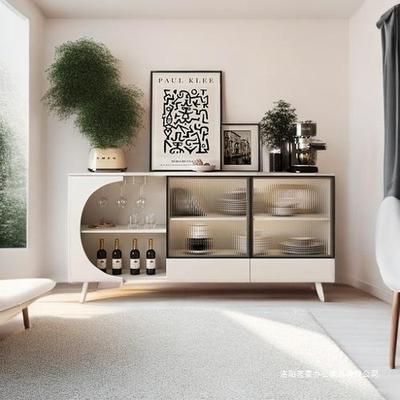 墙餐边子柜现简约柜储物柜厨代房橱柜奶油FQA风客厅靠收纳置物柜