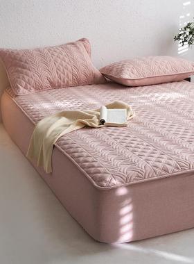 全加棉包色织水洗棉大豆夹棉床笠单件厚全床保垫床RNF罩席梦思护