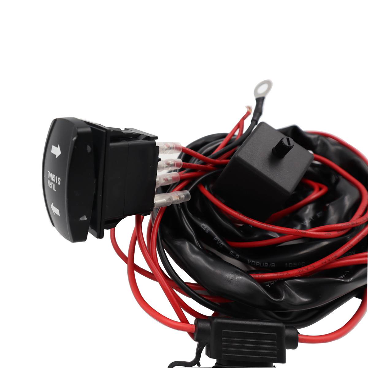 ATV UTV 汽车转向灯线束配继电器 LED灯 摇杆开关转向信号套件