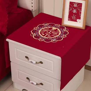 4C红床单结婚绣单件女方婚房布置卧室出嫁陪E嫁物品中刺205Faxawz