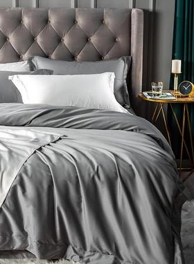 10支贡缎四件套棉纯0用棉4全件套纯色被套床XS20282单床上品四季