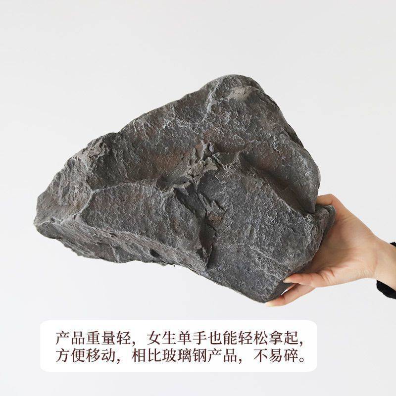 仿真石头摆件中式悬挂假山室内植物悬空造景悬浮泡沫雕塑景观石头
