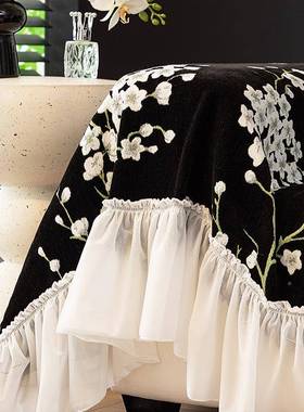 法中古风ITD沙发盖布一整张全盖巾沙发雪尼式尔四季通用排防滑直