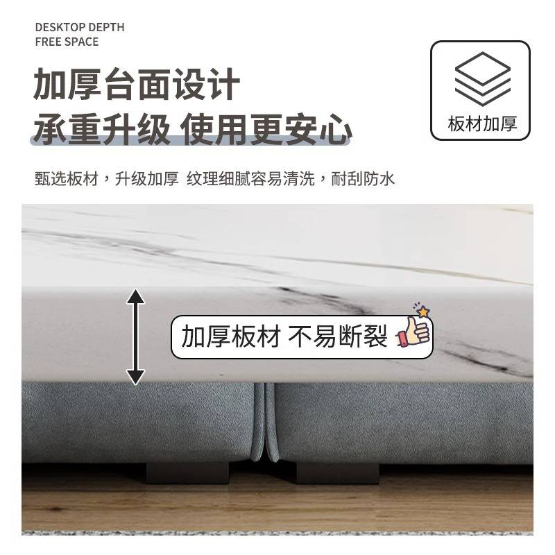 茶几家用简约大理石纹茶桌小户型长方形经济小矮桌子沙发旁边几