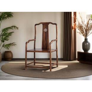 L7胡木式圈椅奥坎围椅茶YKW桌帽椅实木官椅中太师椅桃原木禅椅主