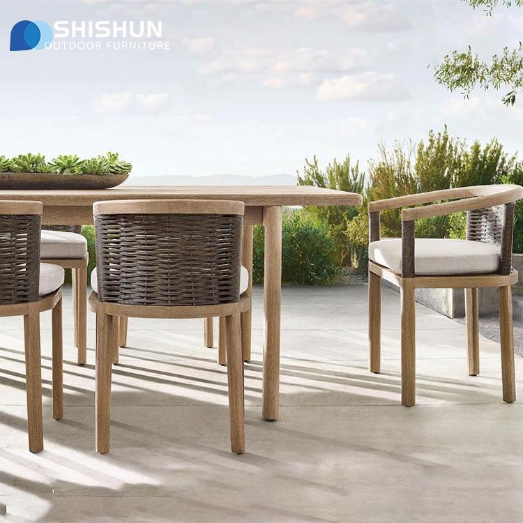 户外沙发实木组柚合藤花椅木餐宿桌椅90庭院阳台别墅酒店民园椅家