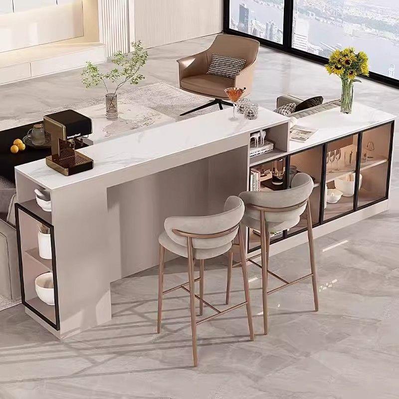 酒发吧柜吧台柜XQO吧隔断柜客厅家用岩板一体餐边实木客厅台沙靠