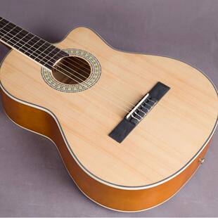 哑39寸云杉光a3杉9寸古典角吉他缺/圆桶云椴木吉他guitr初学乐器