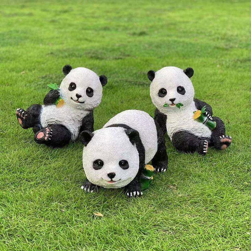 户仿外真猫小熊猫熊雕塑摆件庭院装饰花园墅院子布置园林景别观造