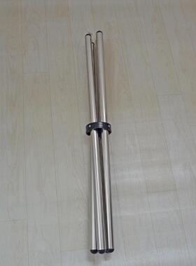 9易C钢化玻璃桌圆家GUH用会客洽谈透明不锈钢形小户型简户外折餐