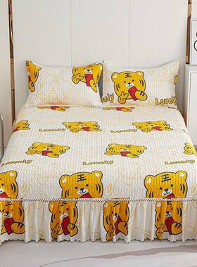 夹棉床四款褥KNW子加厚单盖件床单榻榻米防滑季床单人双裙人儿童