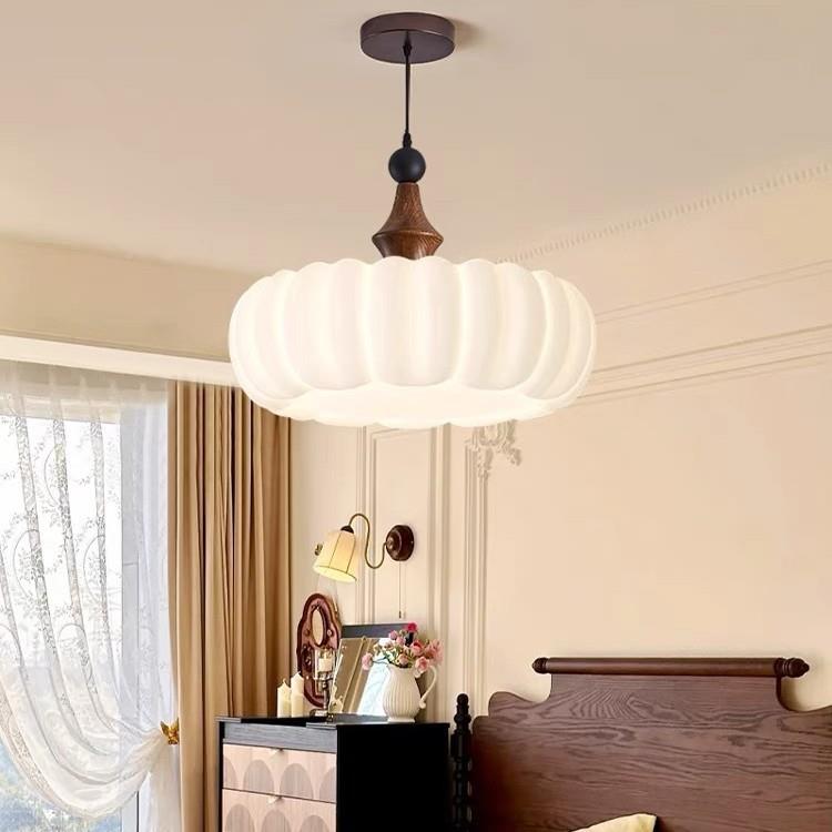 全520光谱法式卧厅室灯LD半吸E顶灯中古约奶油风灯简主卧室灯餐吊