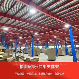 阁楼货架重钢结构组承合式工124业仓库台多层平置物架仓储架工字