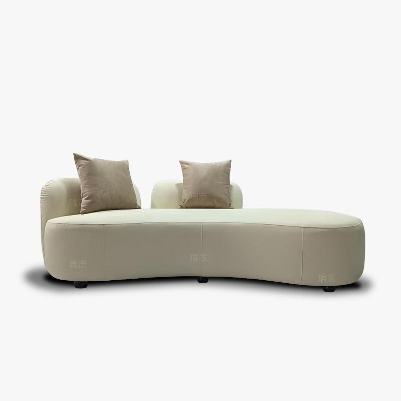 奶油风月亮客厅弧形布艺沙发网红艺术设计师民宿酒店大厅异形沙发