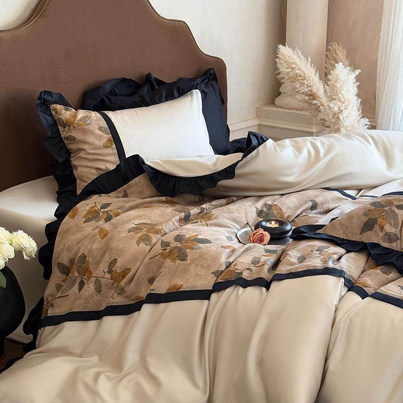 法式复古风100S贡缎长绒棉四件套轻奢花边纯棉被套床单床上用品,鲜花速递/花卉仿真/绿植园艺,割草机/草坪机,淘宝优惠券,粉丝福利购,淘宝优惠卷