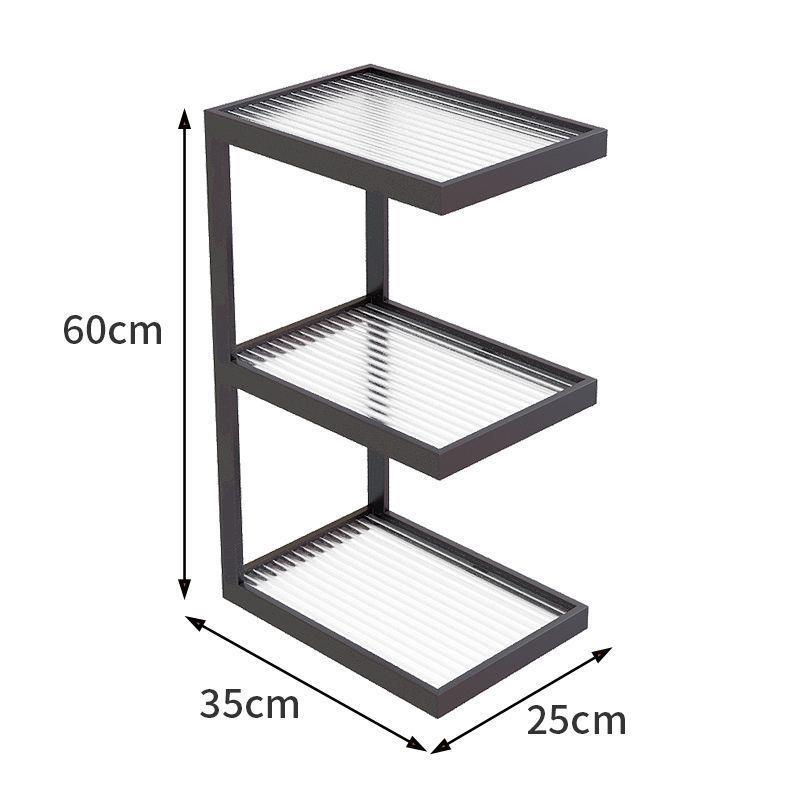 客厅沙发边几奶油风玻璃角几家用落地置物架极窄床头柜床边置物架