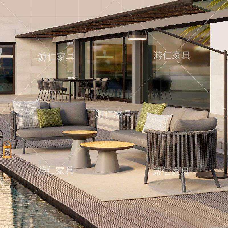 户外藤编沙发庭院室外露天设计师别墅酒店阳台休闲绳编家具组合,鲜花速递/花卉仿真/绿植园艺,割草机/草坪机,淘宝优惠券,粉丝福利购,淘宝优惠卷