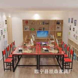 学议幼童儿园课桌椅儿手工绘画小美术桌辅导培训班桌椅阅览会KZY9