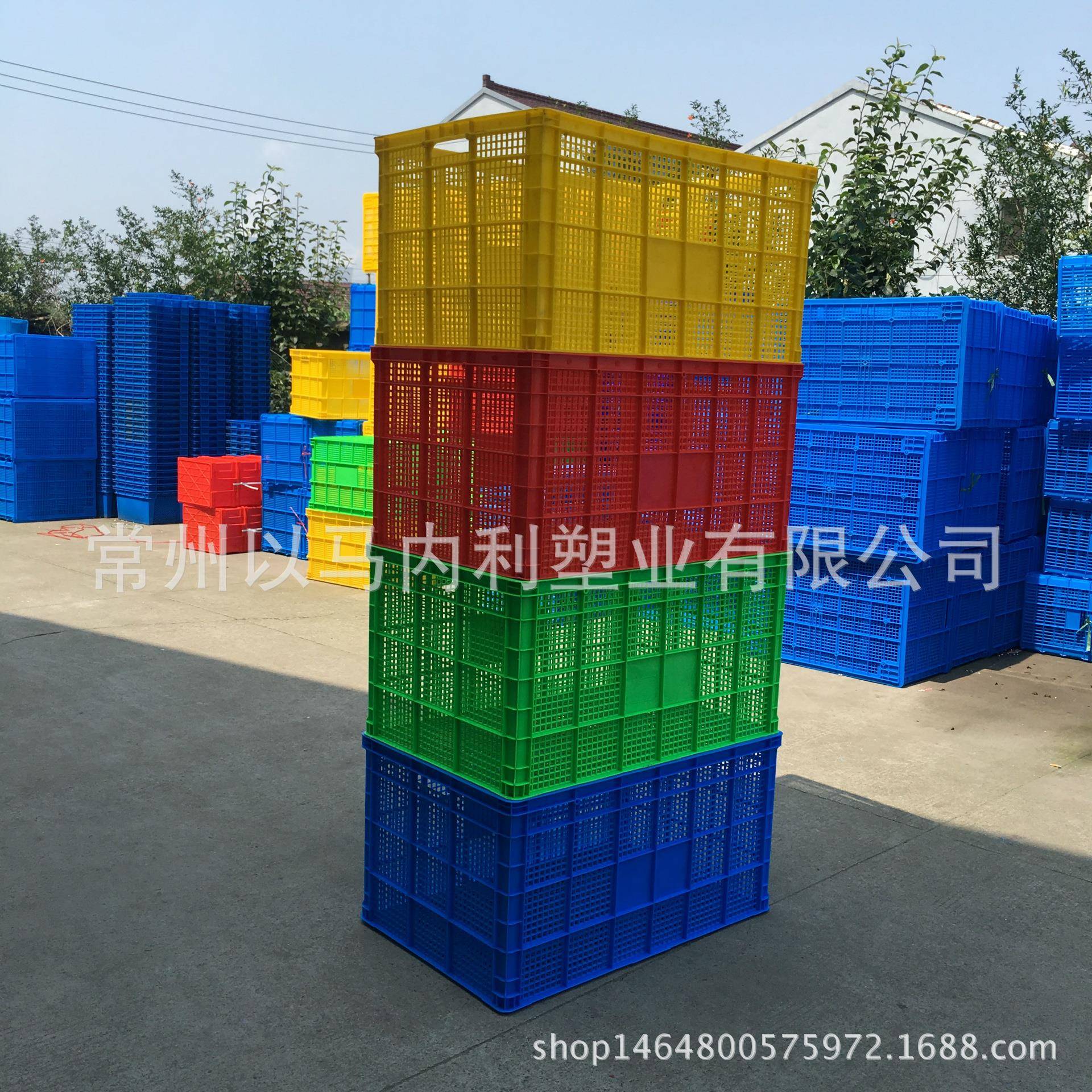 大号筐长方量形YWH塑料框蔬菜筐周转快递筐米筐加厚服一装塑料大