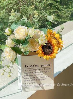 束日假花花花摆设客C542厅餐桌花葵艺装饰花摆件干花轻奢高之向满