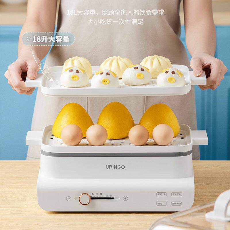 菜七彩叮DZ01当电锅家箱用小型多功能三层大容量蒸蒸神器蒸透明电