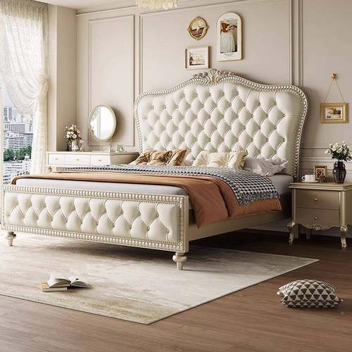 主欧式实床现代简约双奢人木主YG-DM510卧高档简欧婚床公床美式床