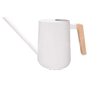 木柄淋花壶wate色ringcan不锈壶钢直ZIC柄嘴方手柄淋花黑木手水壶