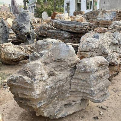 厂家售千层然石假太山行山奇03石园林驳岸景观天销石草坪点缀