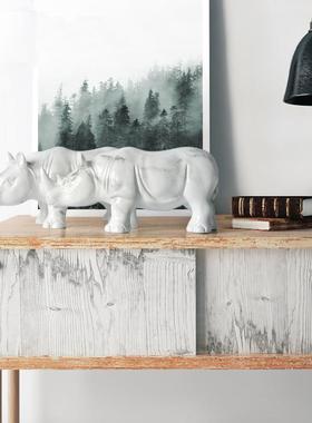 跨境大石纹NX0118犀牛理摆件居办公关室玄家装饰品摆设树脂工艺品