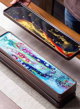 奢【漆文轻创】大实木干泡台茶盘干泡盘家用天74580整块简然约轻